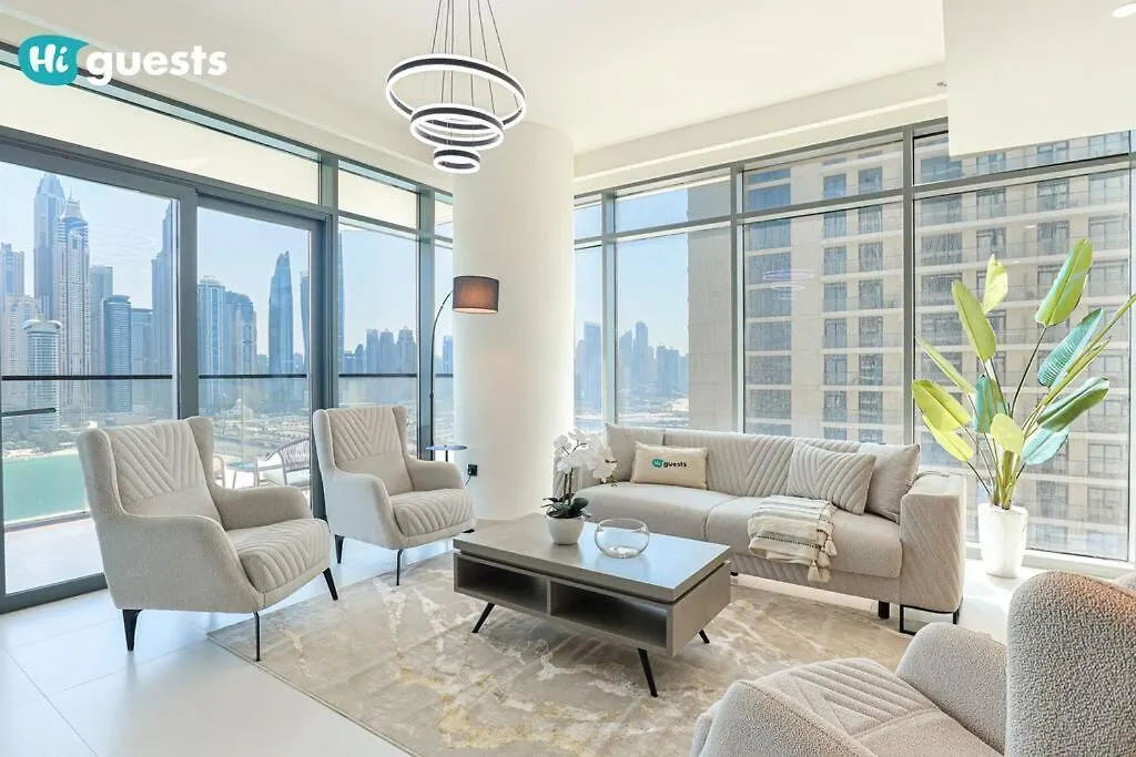 Higuests - Marina Retreat, Luxurious 3Br Steps From The Beach Dubai Apartment